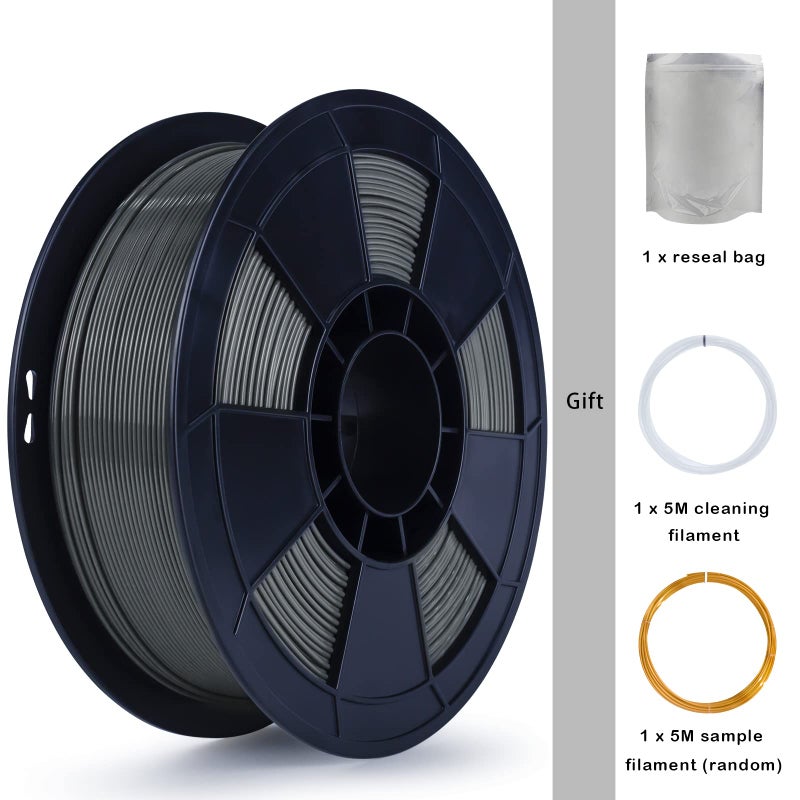 ZIRO PLA Filament 1.75mm, 3D Printer Filament, PLA PRO Basic Color Series 1.75MM 1KG(2.2lbs) Spool, Dimensional Accuracy +/- 0.03mm, Dark Gray - Image 5